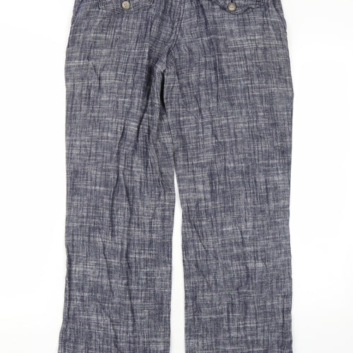 Parallel Womens Blue Linen Sweatpants Trousers Size 8 L31 in Regular Zip