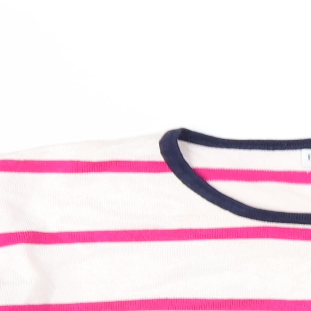 Paramour Womens Pink Round Neck Striped Viscose Pullover Jumper Size XL