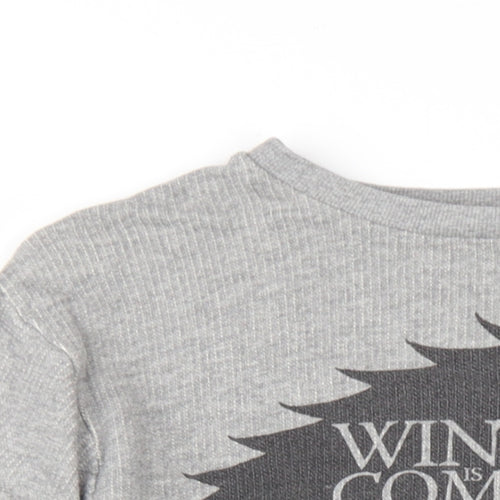 Game Of Thrones Mens Grey Cotton Pullover Sweatshirt Size S - Winter is Coming