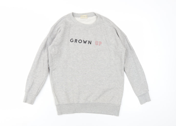 Pull&Bear Womens Grey Cotton Pullover Sweatshirt Size S Pullover - Grown Up