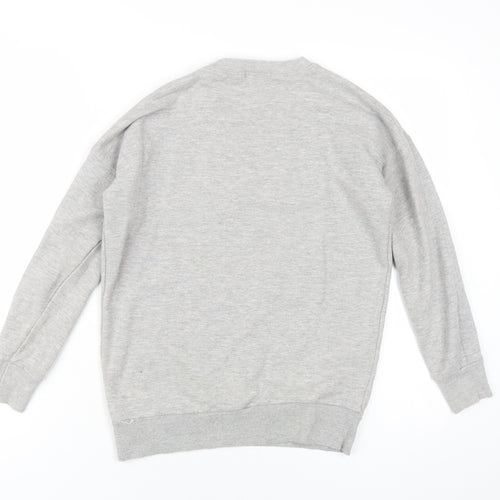 Pull&Bear Womens Grey Cotton Pullover Sweatshirt Size S Pullover - Grown Up
