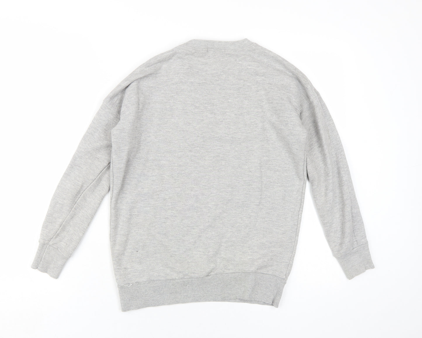 Pull&Bear Womens Grey Cotton Pullover Sweatshirt Size S Pullover - Grown Up