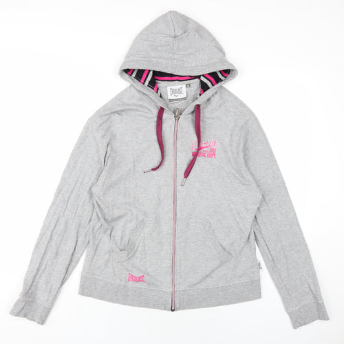 Everlast Womens Grey Cotton Full Zip Hoodie Size 16 Zip