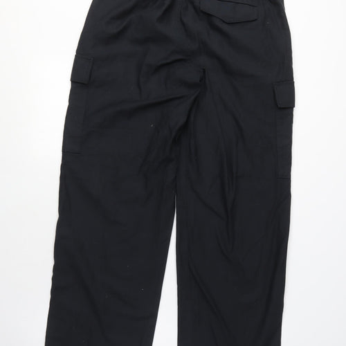 Uniqlo Mens Black Cotton Cargo Trousers Size M L29 in Regular Zip - Pockets