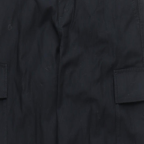 Uniqlo Mens Black Cotton Cargo Trousers Size M L29 in Regular Zip - Pockets