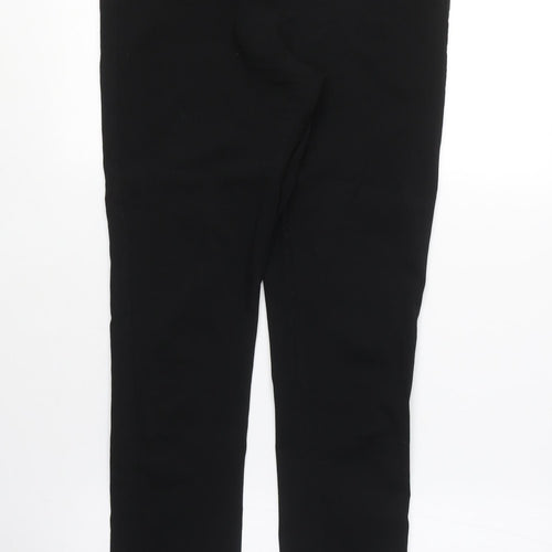 Dorothy Perkins Womens Black Viscose Chino Trousers Size 12 L30 in Regular Zip - Zip Detail