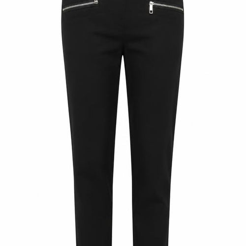 Dorothy Perkins Womens Black Viscose Chino Trousers Size 12 L30 in Regular Zip - Zip Detail