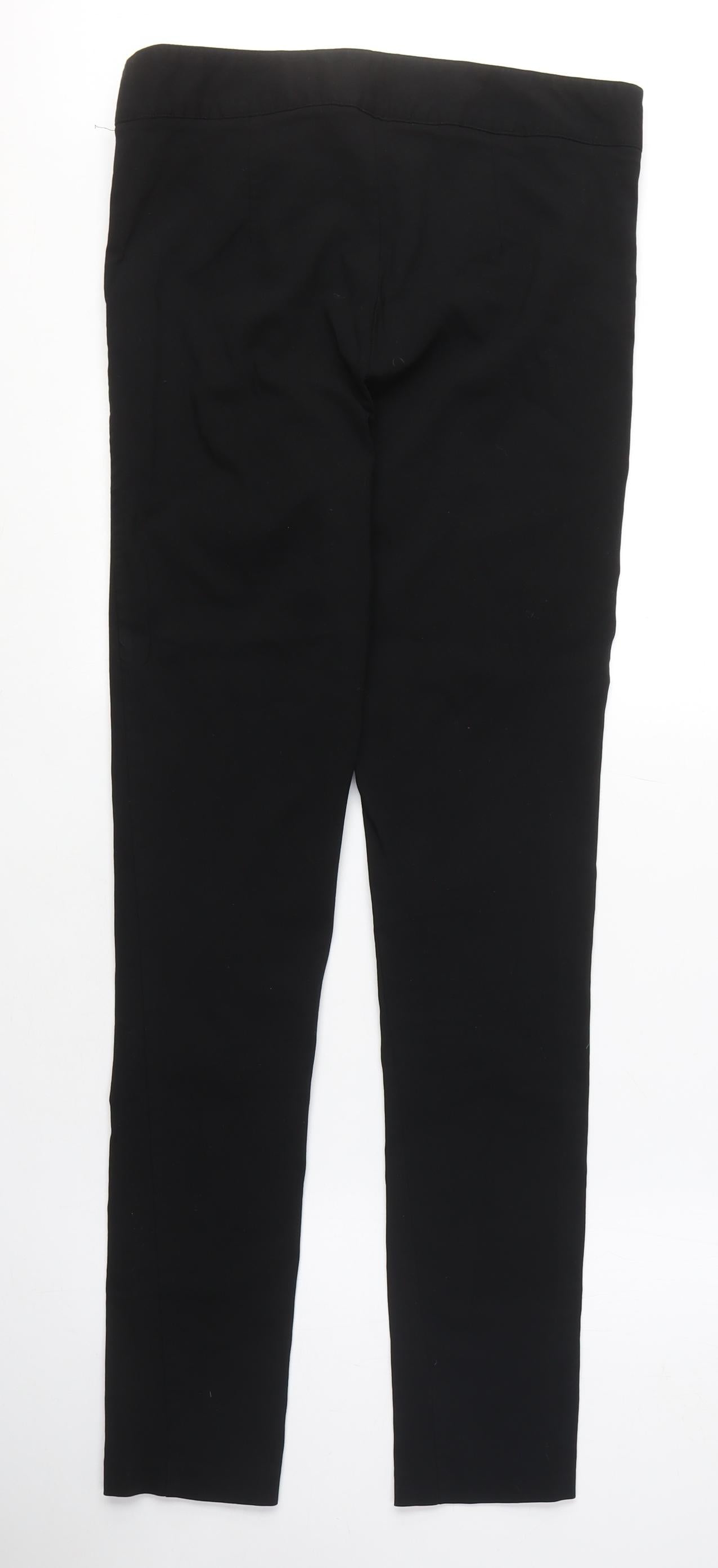 Dorothy Perkins Womens Black Viscose Chino Trousers Size 12 L30 in Regular Zip - Zip Detail