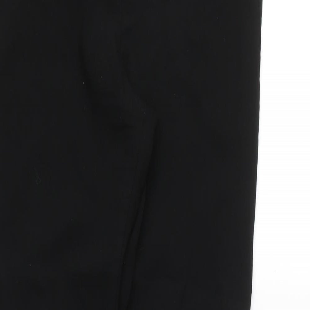 Dorothy Perkins Womens Black Viscose Chino Trousers Size 12 L30 in Regular Zip - Zip Detail