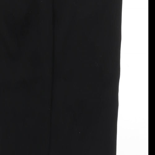 Dorothy Perkins Womens Black Viscose Chino Trousers Size 12 L30 in Regular Zip - Zip Detail