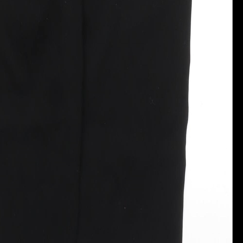 Dorothy Perkins Womens Black Viscose Chino Trousers Size 12 L30 in Regular Zip - Zip Detail