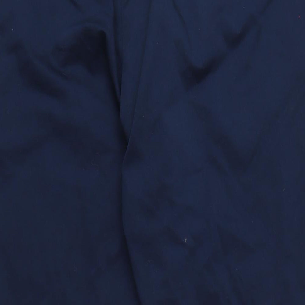 Per Una Womens Blue Cotton Chino Trousers Size 24 L25 in Regular Zip - Short