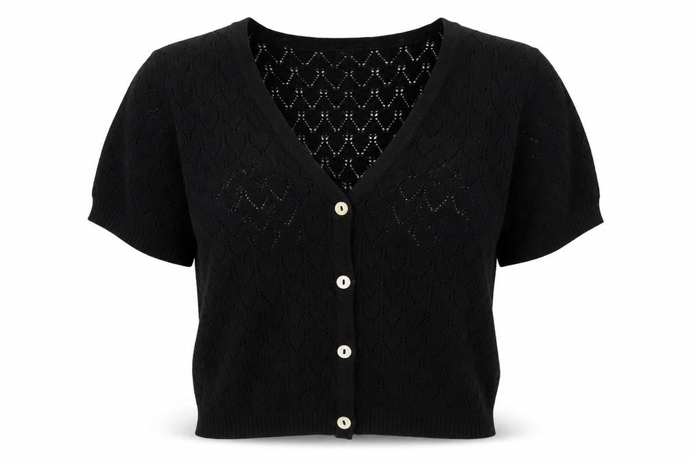 Divided Womens Black V-Neck Viscose Cardigan Jumper Size XS