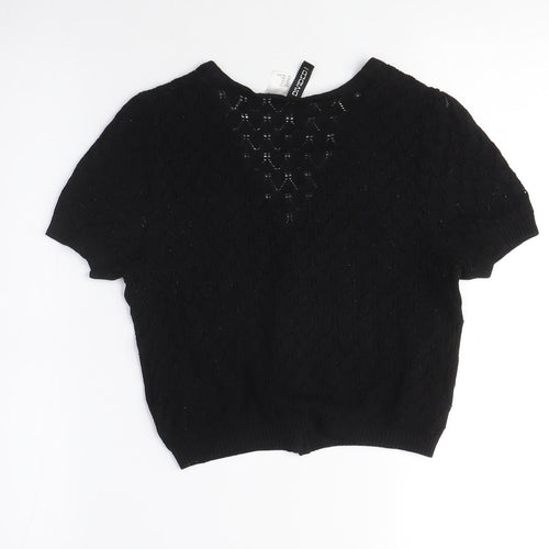 Divided Womens Black V-Neck Viscose Cardigan Jumper Size XS