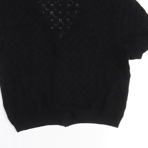 Divided Womens Black V-Neck Viscose Cardigan Jumper Size XS