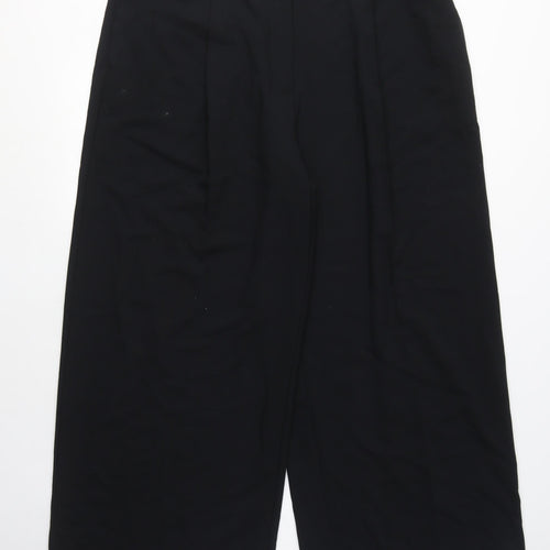 Marks and Spencer Womens Black Polyester Trousers Size 18 L28 in Regular Zip