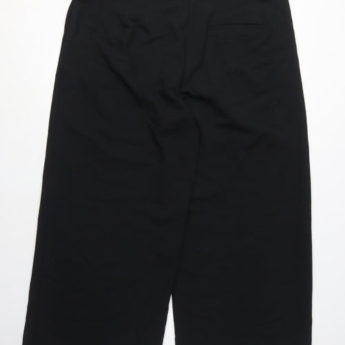 Marks and Spencer Womens Black Polyester Trousers Size 18 L28 in Regular Zip