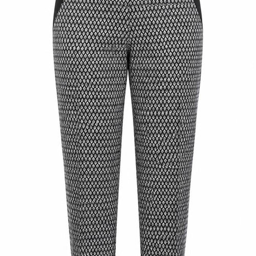 Topshop Womens Black Geometric Polyester Chino Trousers Size 12 L27 in Regular Zip