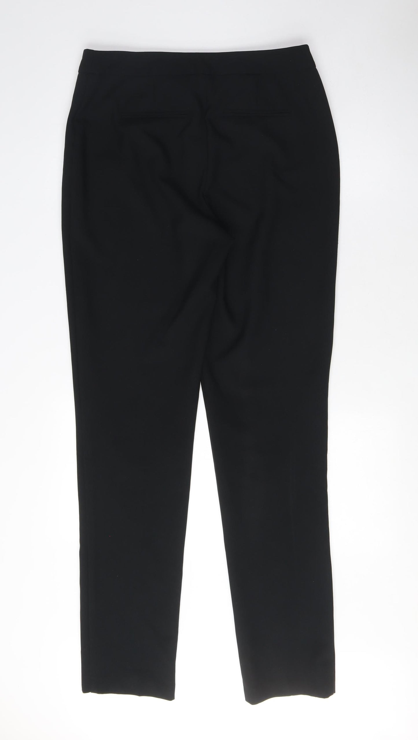 Dorothy Perkins Womens Black Polyester Chino Trousers Size 10 L32 in Regular Zip