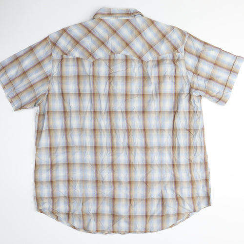 Burton Mens Blue Plaid Cotton Button-Up Size 2XL Collared Snap