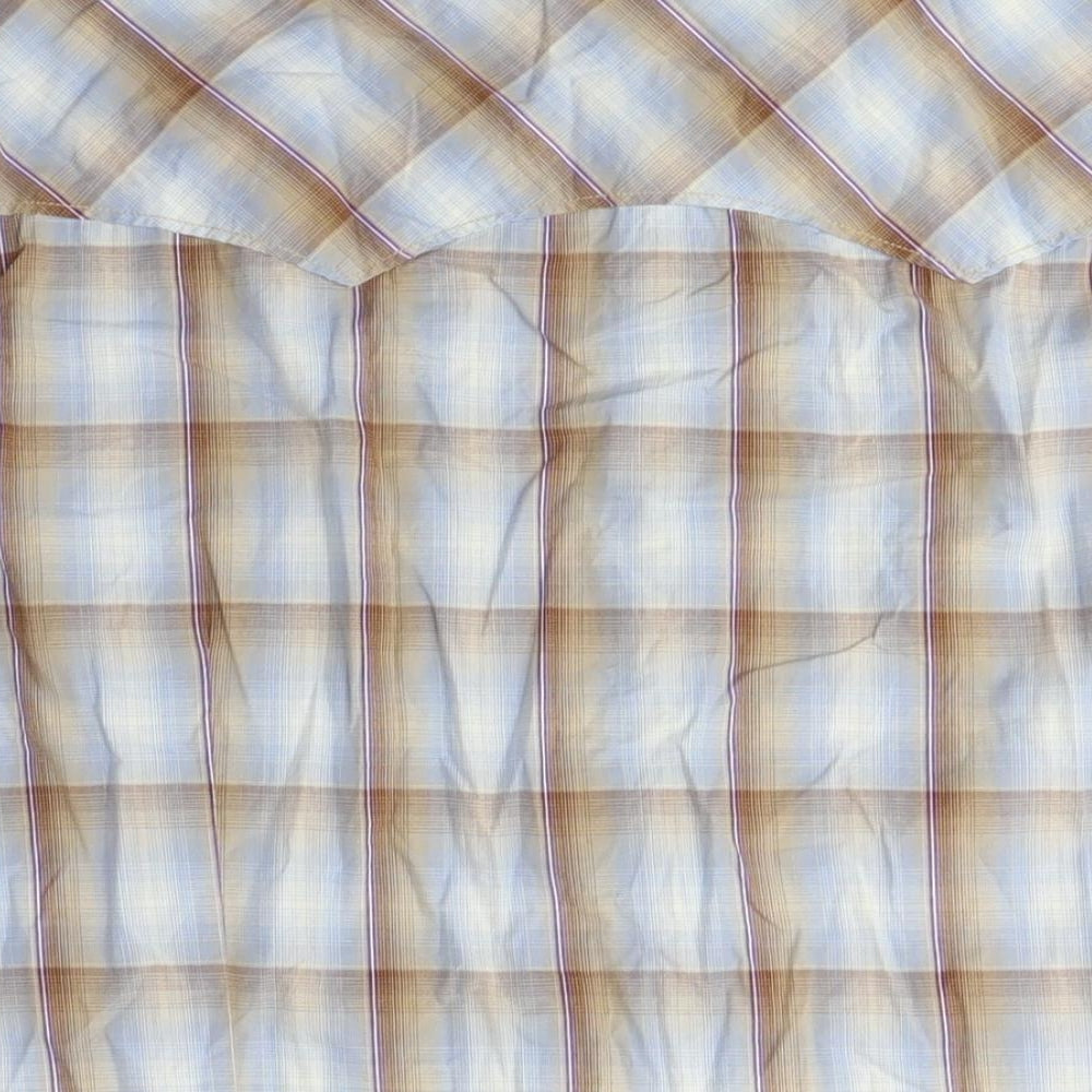 Burton Mens Blue Plaid Cotton Button-Up Size 2XL Collared Snap