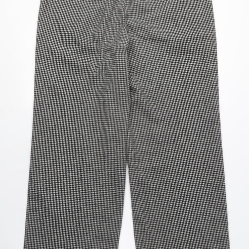 NEXT Womens Green Geometric Polyester Trousers Size 14 L29 in Regular Zip