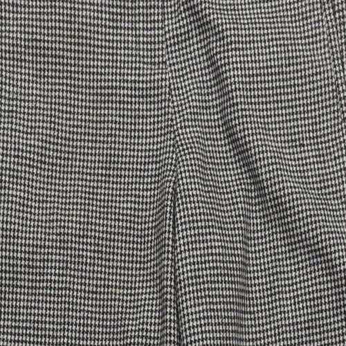 NEXT Womens Green Geometric Polyester Trousers Size 14 L29 in Regular Zip