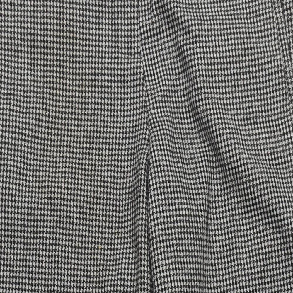 NEXT Womens Green Geometric Polyester Trousers Size 14 L29 in Regular Zip