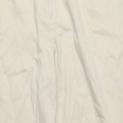 Dorothy Perkins Womens Beige Cotton Chino Trousers Size 18 L25 in Regular Zip
