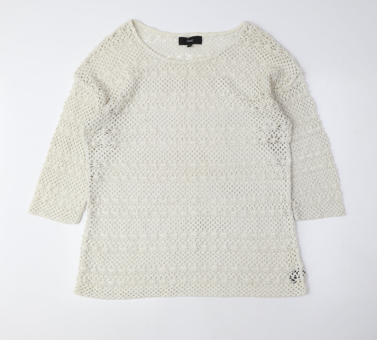 NEXT Womens Beige Crew Neck Polyester Pullover Jumper Size 16