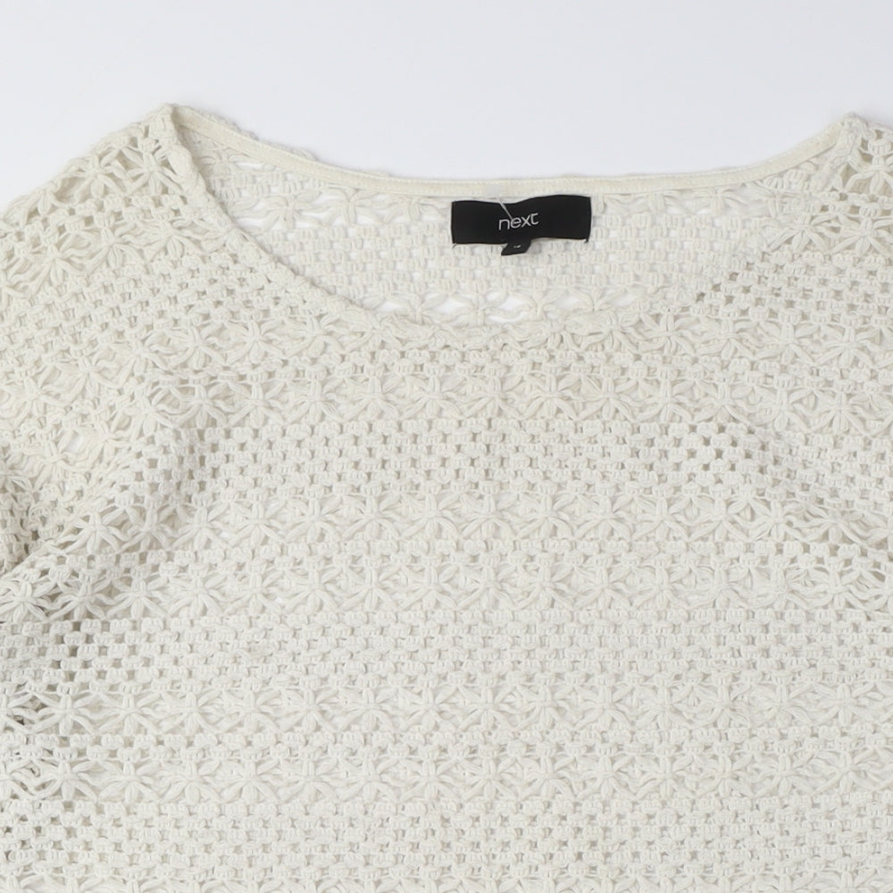 NEXT Womens Beige Crew Neck Polyester Pullover Jumper Size 16