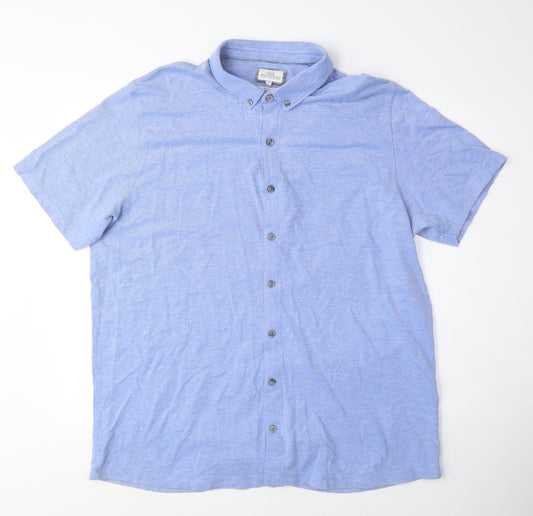 NEXT Mens Blue Cotton Polo Size 2XL Collared Button