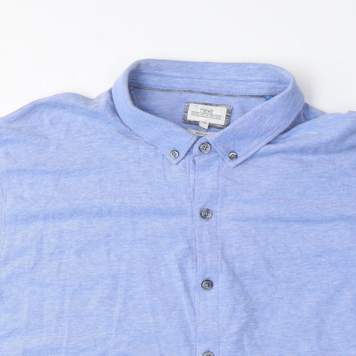 NEXT Mens Blue Cotton Polo Size 2XL Collared Button