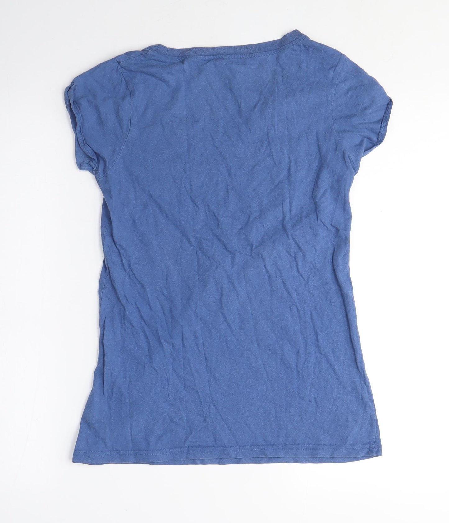 NEXT Womens Blue Cotton Basic T-Shirt Size 8 Scoop Neck