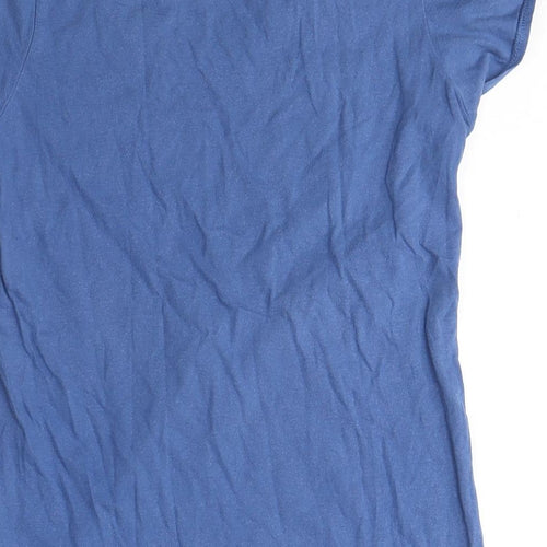 NEXT Womens Blue Cotton Basic T-Shirt Size 8 Scoop Neck