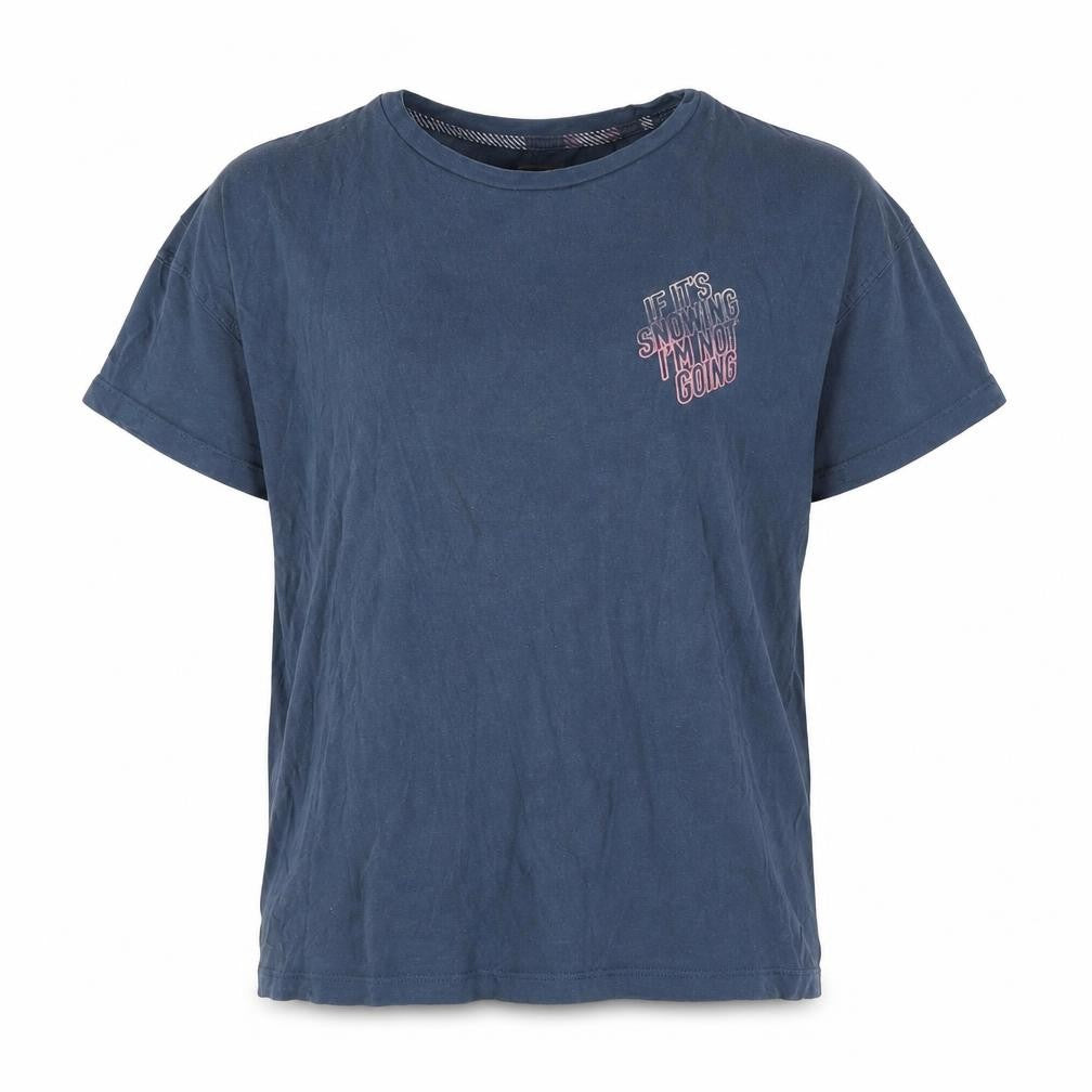 Front view of Next women’s blue cotton basic t-shirt, size UK 6, crew neck