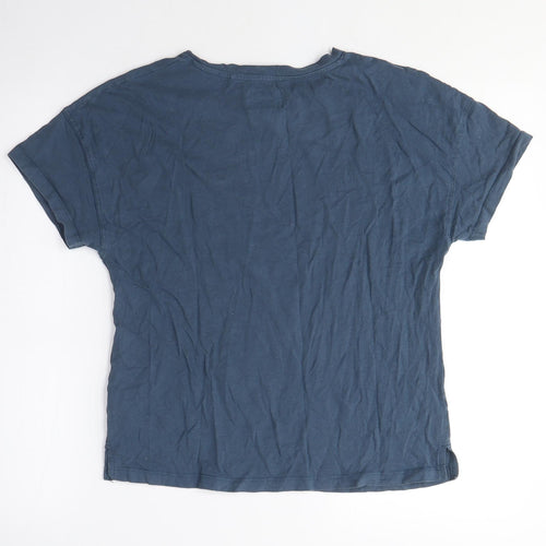 NEXT Womens Blue Cotton Basic T-Shirt Size 6 Crew Neck