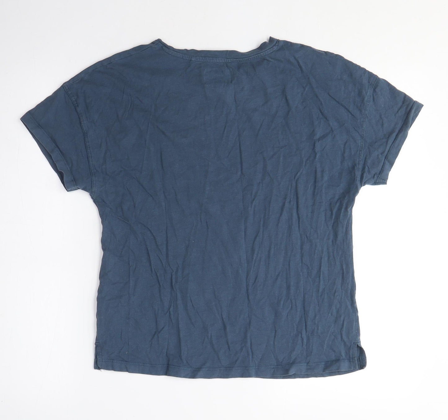 NEXT Womens Blue Cotton Basic T-Shirt Size 6 Crew Neck