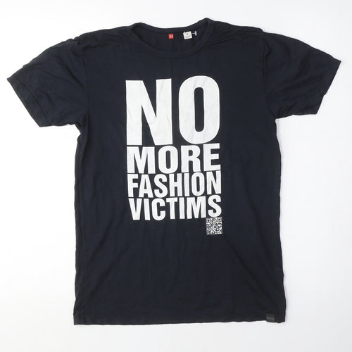 Uniqlo Mens Black Polyester T-Shirt Size S Crew Neck