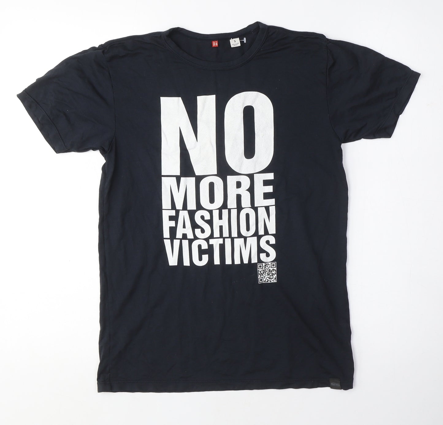 Uniqlo Mens Black Polyester T-Shirt Size S Crew Neck