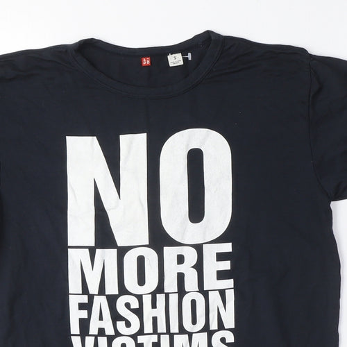 Uniqlo Mens Black Polyester T-Shirt Size S Crew Neck
