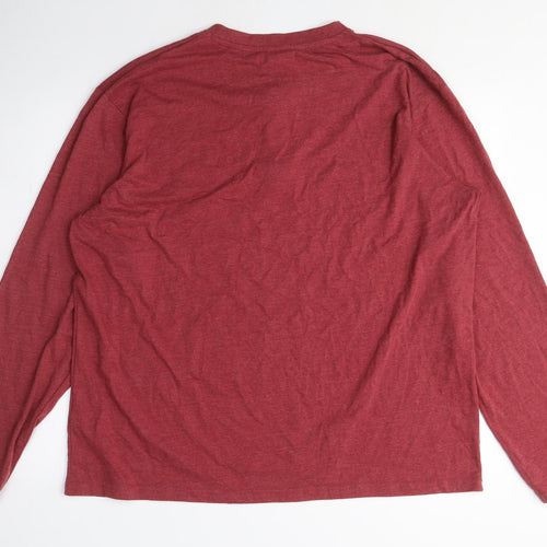 Atlas for Men Mens Red Cotton T-Shirt Size 2XL Crew Neck