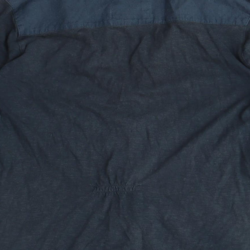 Mistral Womens Blue Cotton Basic T-Shirt Size 10 Collared