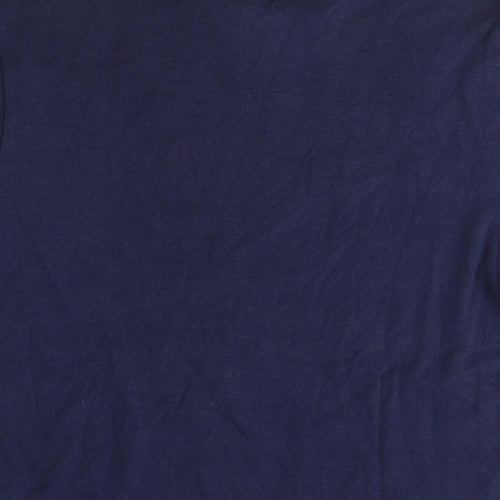 River Island Mens Blue Cotton T-Shirt Size M Crew Neck