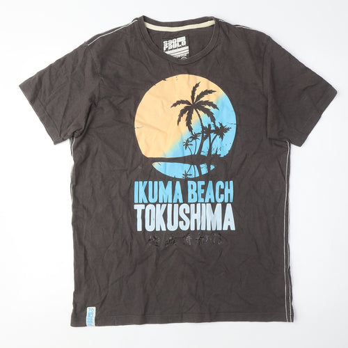 Sao Paulo Mens Green Cotton T-Shirt Size M Crew Neck - Kuma Beach
