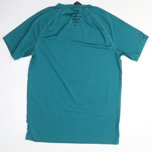 MP Mens Black Polyester Basic T-Shirt Size M Crew Neck