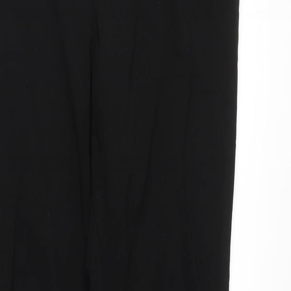 Roman Womens Black Polyamide Trousers Size 12 L28 in Regular - Elasticated Waist
