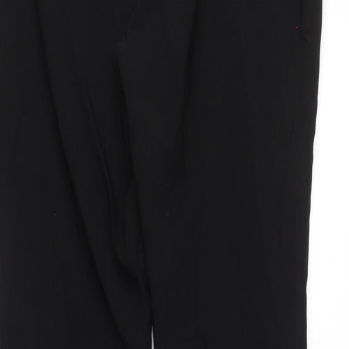 Roman Womens Black Polyamide Trousers Size 12 L28 in Regular - Elasticated Waist
