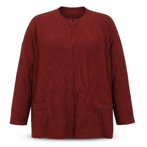 Alphabet Womens Red Crew Neck Viscose Cardigan Jumper Size M