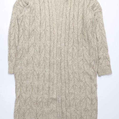 JOIE Womens Beige V-Neck Polyamide Cardigan Jumper Size M - Long Cardigan